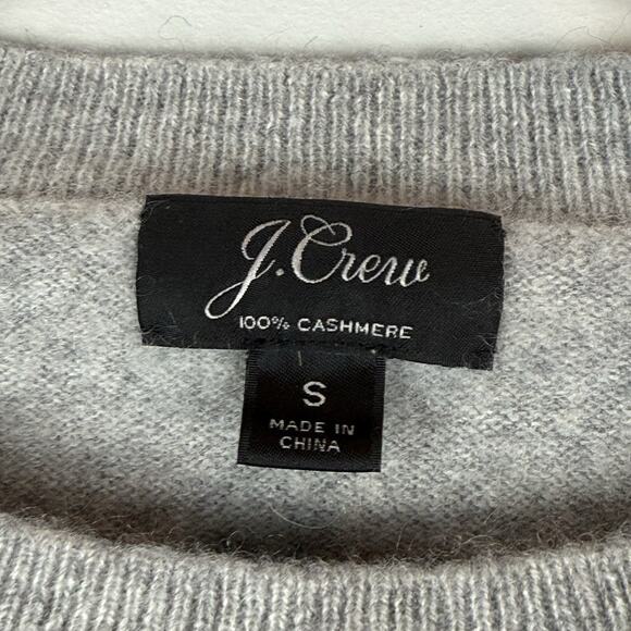 J.Crew 100% Cashmere Sweater Womens Small Gray Classic Crewneck Quiet Luxury - Picture 3 of 6